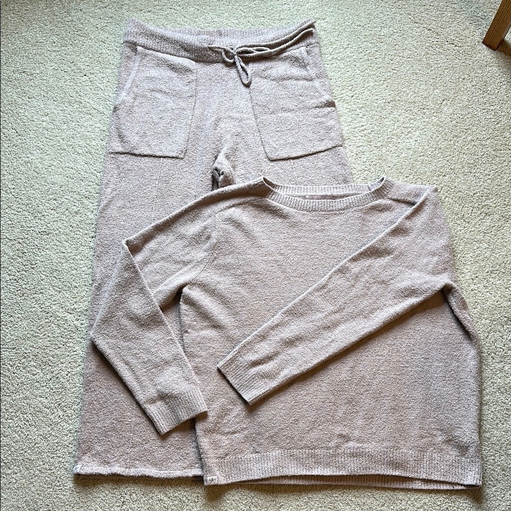 Barefoot Dreams Cozy Chic Lite Sweater and Pants Set in Mauve